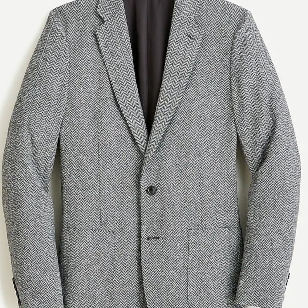 J.Crew Ludlow Slim-Fit Unstructured Blazer – English Wool-Cotton – 36S – Grey He